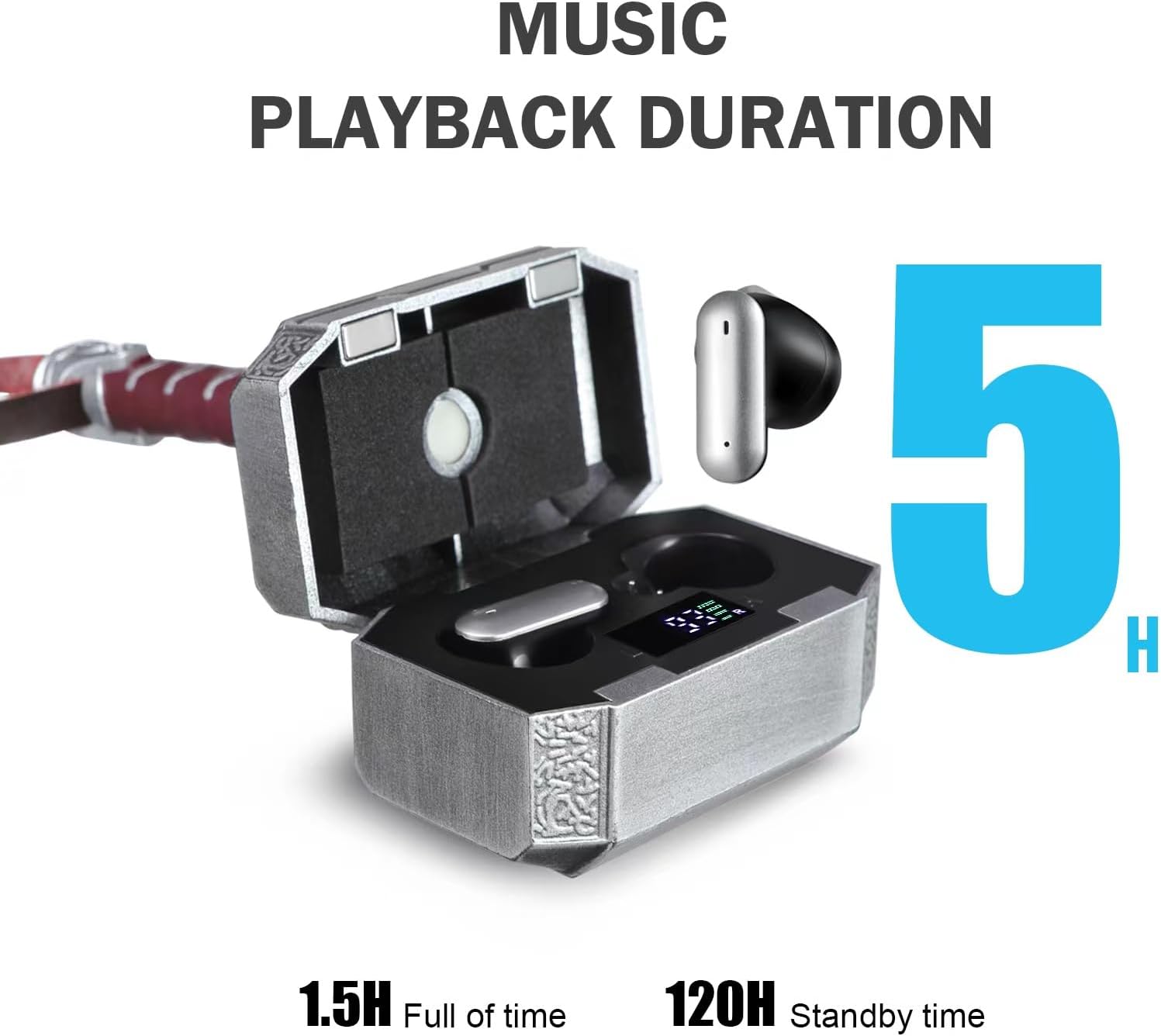 Wireless Earbuds with Thor Hammer