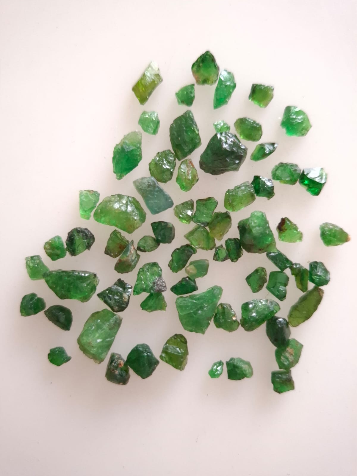 Tsavorite Green Garnet Rough Gem & Semi-Gem 14.8 Grams Total Lot Weight Kenya Africa Mixed Shapes Sizes